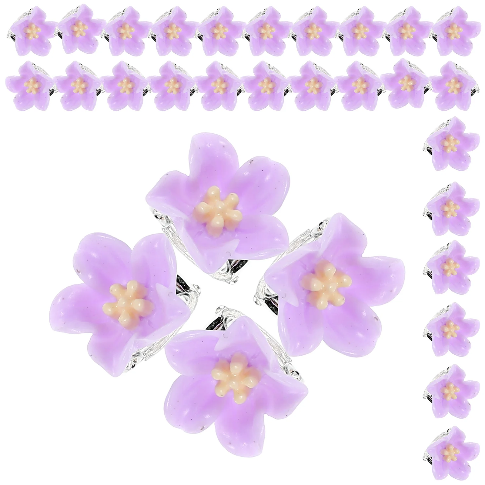 

30pcs Mini Flower Hair Clips Girls Accessories Claw Vintage Purple Decorative Toddler Hairpin Headgear Kids Claw Clip