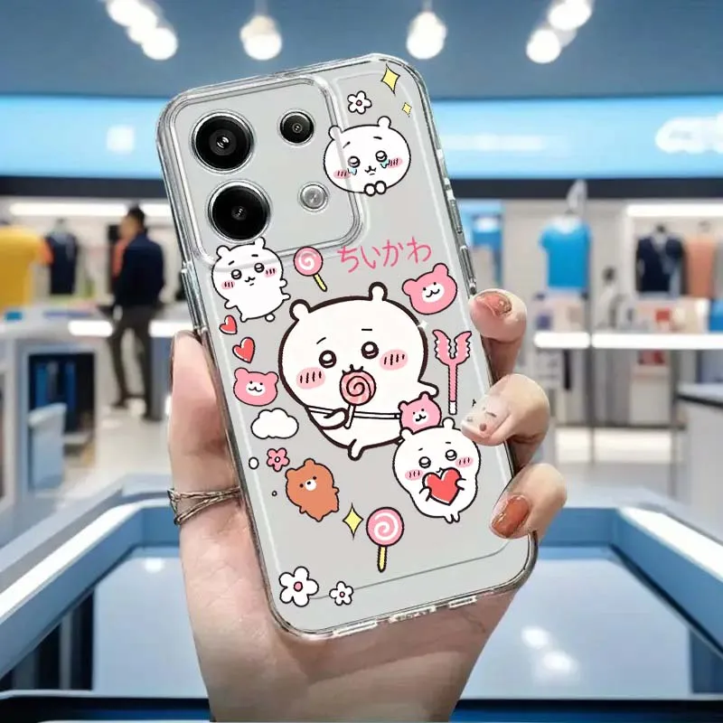 Usagi Chiikawa Hachiware For Xiaomi Redmi Note 8 8T 9 9T 11E 12 13 14 Pro Plus Turbo 5G Fashion TPU Transparent Phone Case