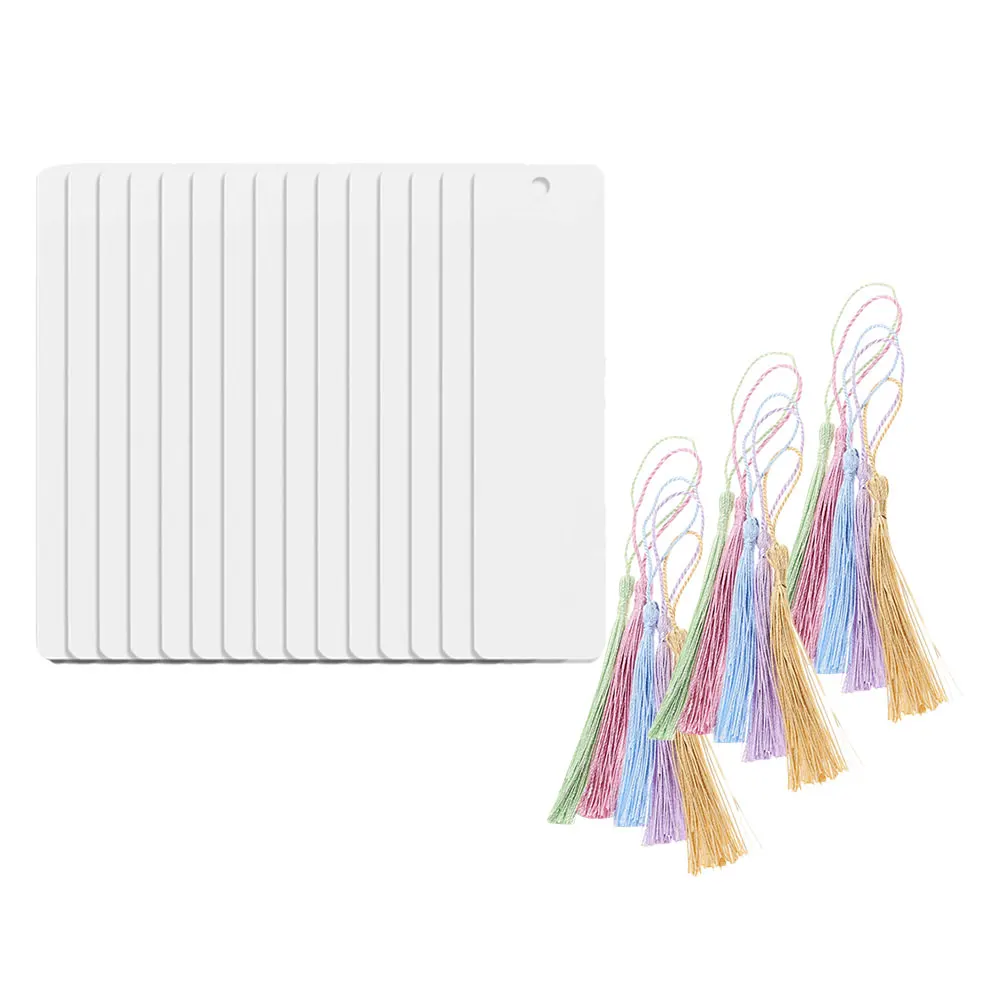 

1 Set Diy Rectangular Clear Acrylic Bookmark Blanks With Tassels Page Markers For Crafts Book Lovers Reading Accessories