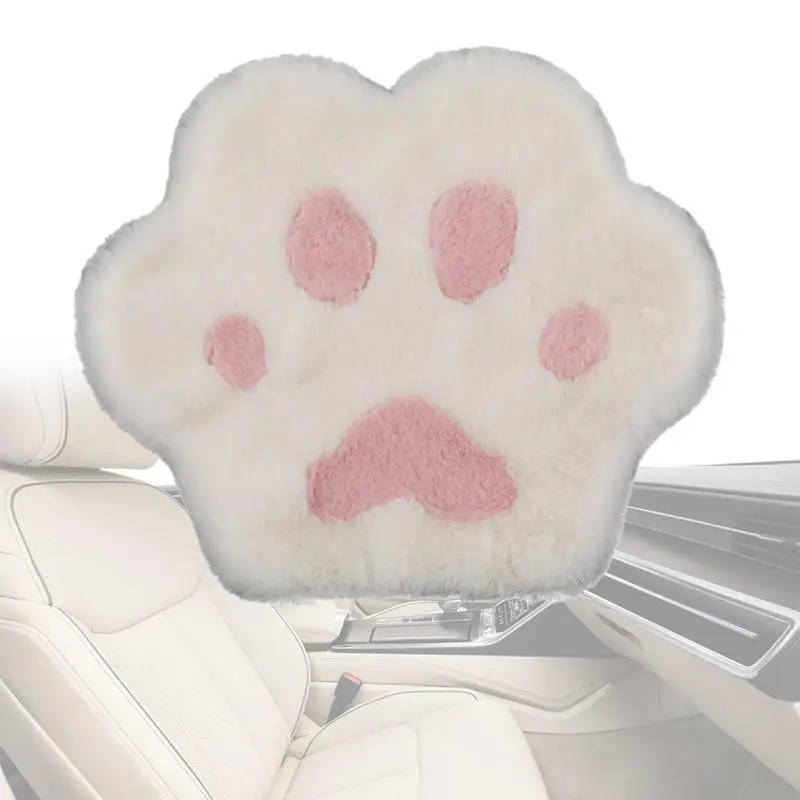 

Plush Cat Paw Car Seat Cushion Cover Cute Claw Print Sofa Chair Cushion Artificial Plush Seat Cushion Women's Car Interior