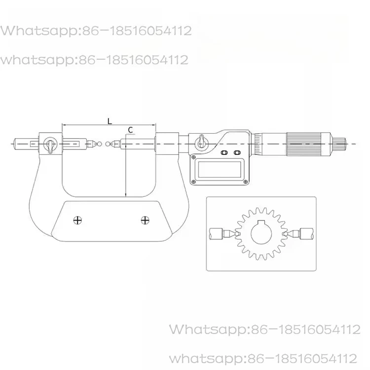 High Performance 0-25mm Ball Anvil Type Gear Micrometer