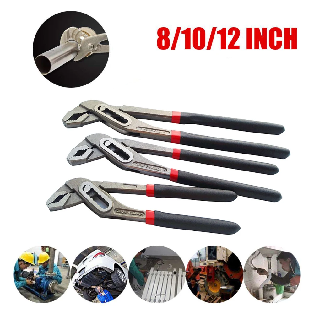 8/10/12 inch Fast Water Pump Pliers Plumber Plumbing Combination Tool Universal Wrench Pipe Plier Adjustable Water Pipe Pliers