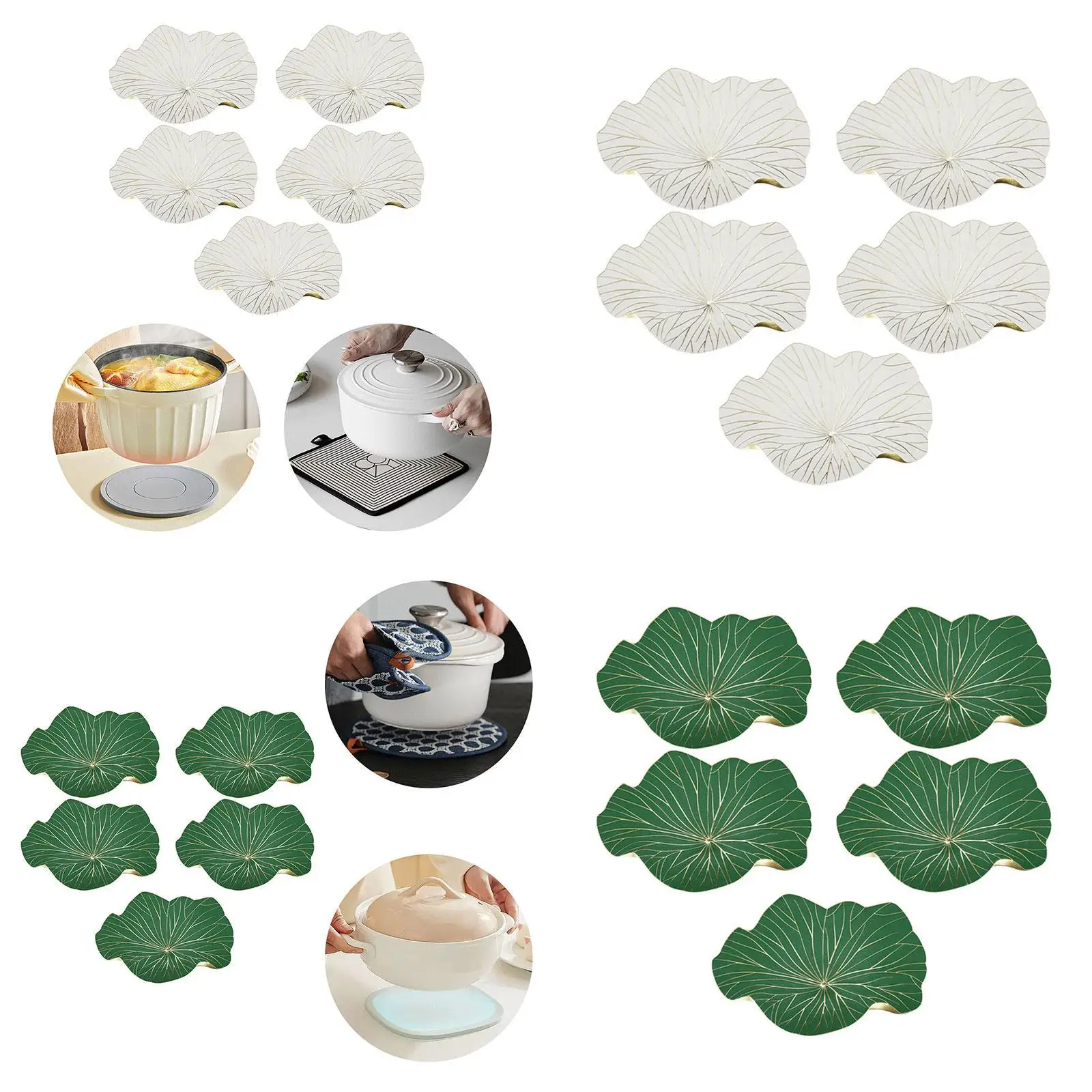 

5Pcs Floral Placemat Drink Coaster Set Dining Table Decoration PVC Creative Flowers Table Mat Mug Coaster for Glasses Kitchen