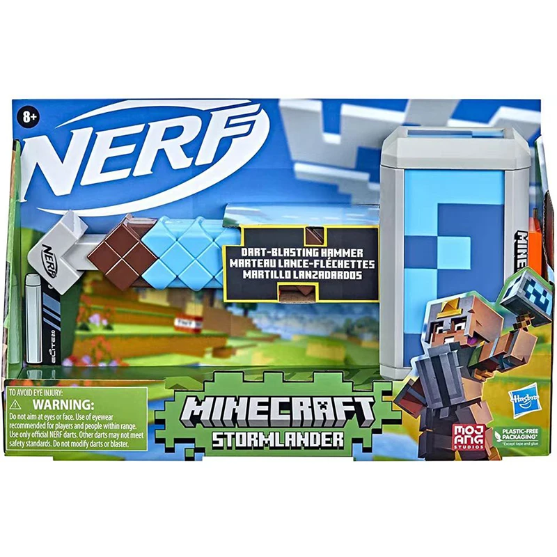 Hasbro Heat Nerf Minecraft Stormlander martillo espada arco objetivo estuche de escritorio exhibición regalo colección de juguetes para niños