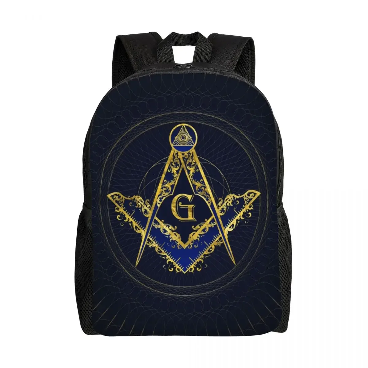 مخصص الماسوني عين الشر رمز حقيبة السفر الرجال النساء مدرسة محمول الكتب الماسونية ميسون كلية الطالب Daypack أكياس #1