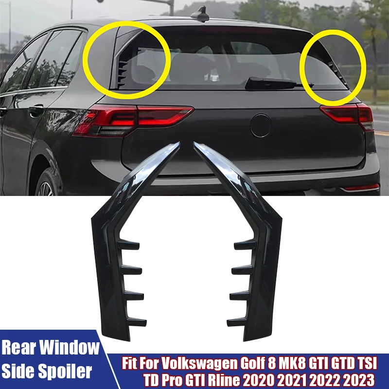 Janela traseira do carro esquerda, asas laterais direitas spoiler para volkswagen golf 8 mk8 gti gtd tsi td pro gti rline 2020-2023 acessórios do carro