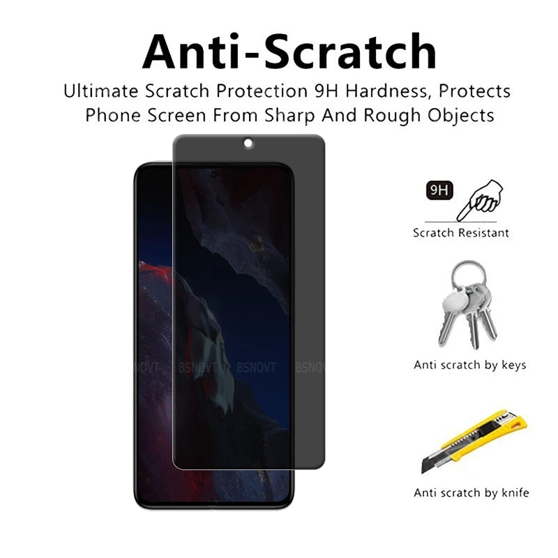 4/3/2/1Pcs For Poco F5 Pro Glass Xiaomi Poco F5 Pro Tempered Glass Protective Privacy Anti-Spy Glue Screen Protector Poco F5 Pro