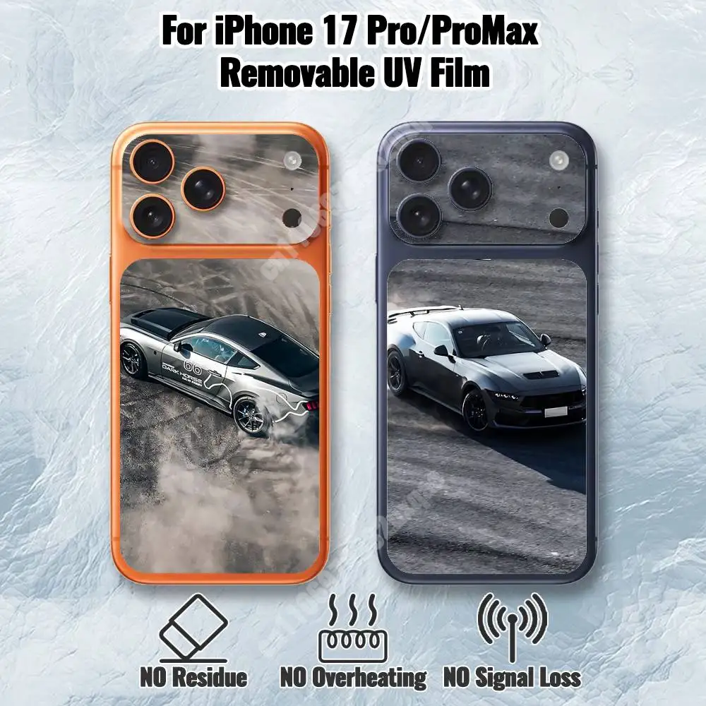 

M-Mustang Drifting Muscle Car Removable UV Film for iPhone 17 Pro 17 ProMax Back Cover