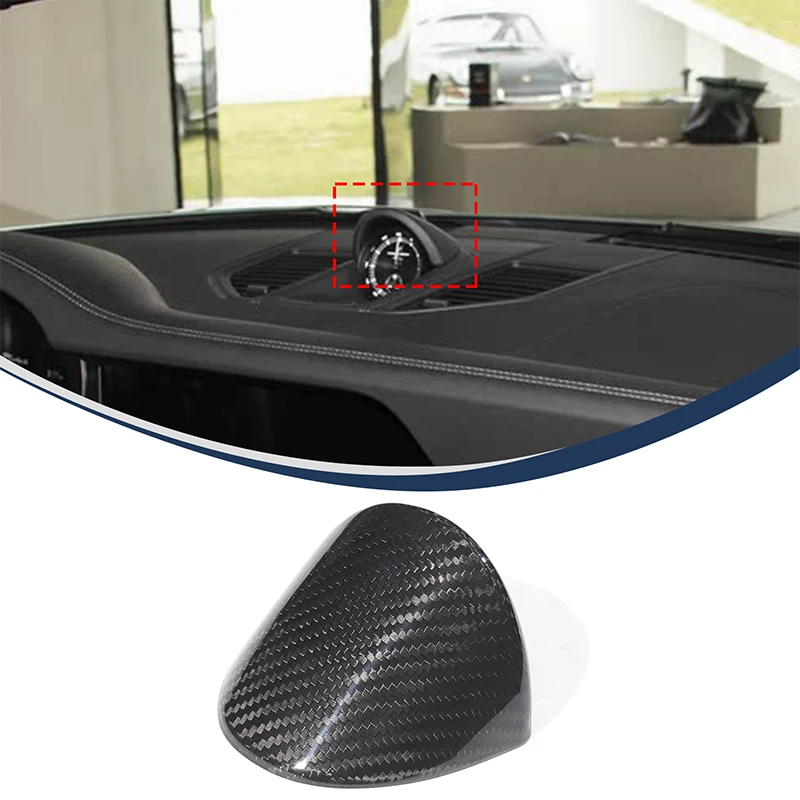 Real carbon fiber Car Dashboard Clock Decorative Cover Sticker Auto Interior Accessories Suitable for Porsche 911 2019+