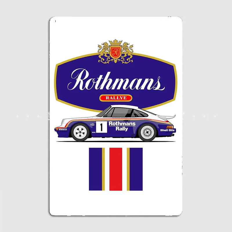 Classic Car Rothmans 911 Rally Cars Retro Poster Metal Sign Garage Club Room Wall Decor Custom Tin Home Decor