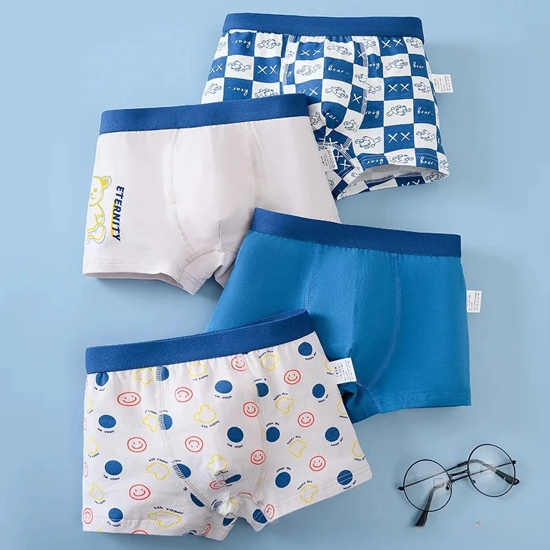 Boys Boxer Panties Printed Cartoon Panties Boys Boxer Combed Cotton Children's Panties