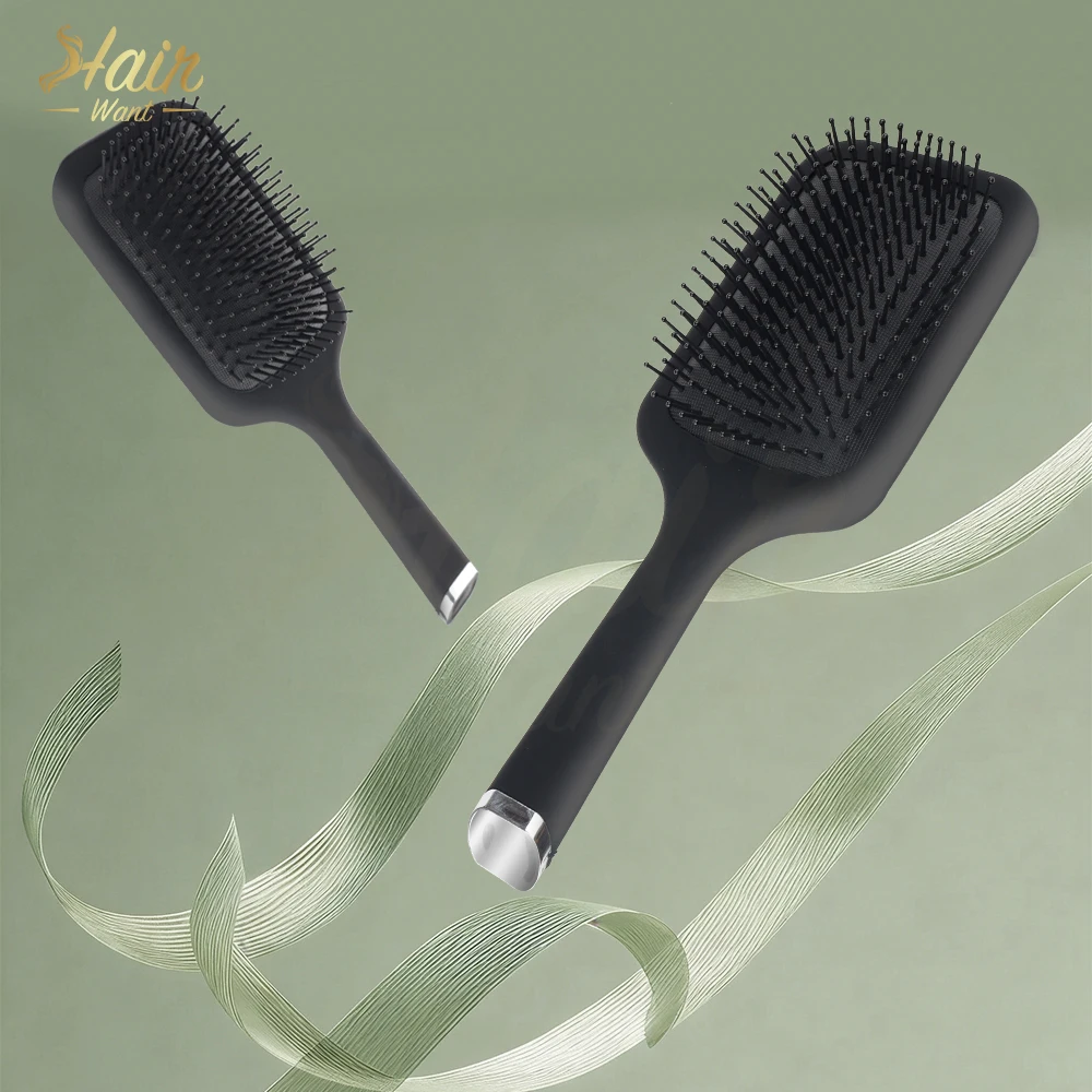 Hair Want Large Square Air Cushion Hair Brush – Anti-Static Paddle Detangling Comb for Hair Extensions, Scalp Massage Brush