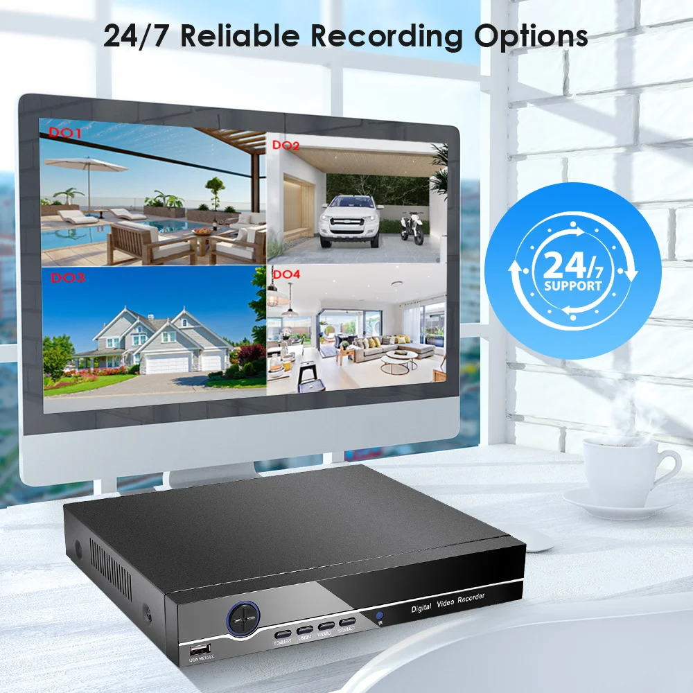 ZRHUNTER 32CH H.265 AI 4K 8MP Output CCTV NVR 16CH 9CH Security Video Recorder Motion Detect P2P For IP Camera System CCTV NVR