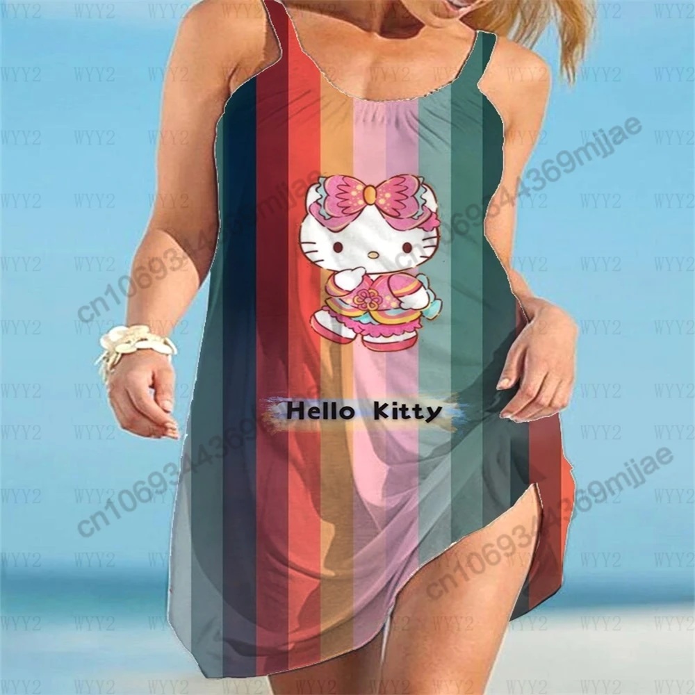 Round Neck Y2k Clothes Women Tops for Women 2023 HelloKitty Beach Dresses Woman Clothing Zevity Summer Top Women's T-shirt Tees