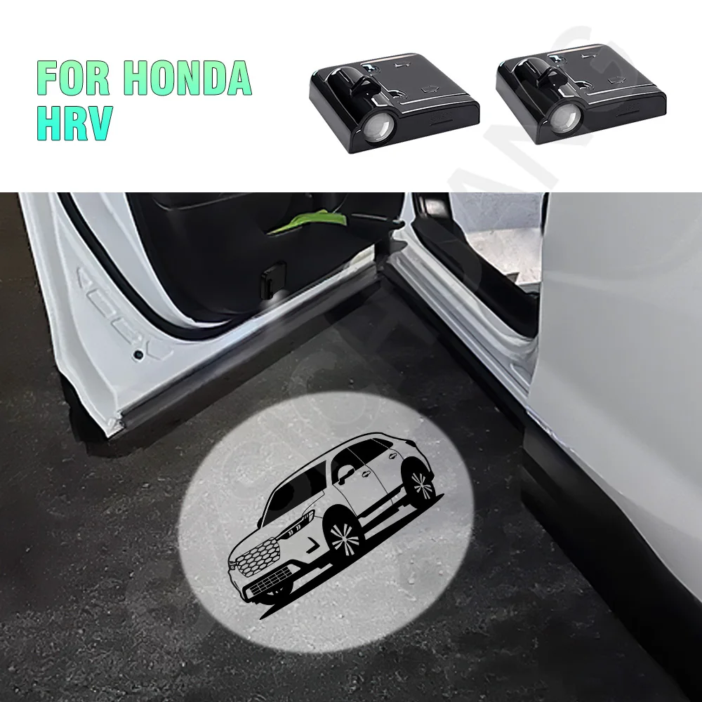 

LED Car Logo Door Light Projector Ghost Shadow Light Door Welcome Sign Light For Honda HR-V 2014-2023 2024 2025 2026 Accessories