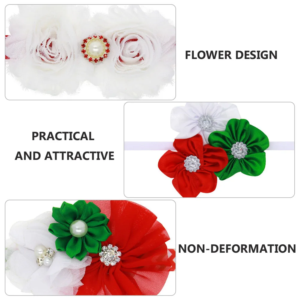 

3Pcs Baby Christmas Hairband Flower Headbands Infant Headdress Xmas Newborn Party Supply Baby Girls Hair Accessories
