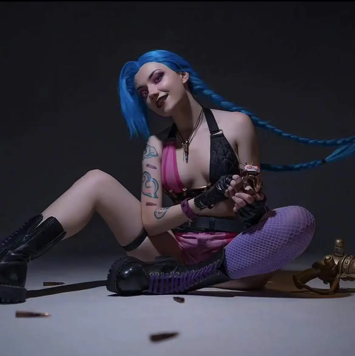 أزياء جامعة الأساطير اليابانية Jinx Rampage Loli Cos أزياء Lol Jinx التأثيرية مجموعة كاملة من الأزياء 2025