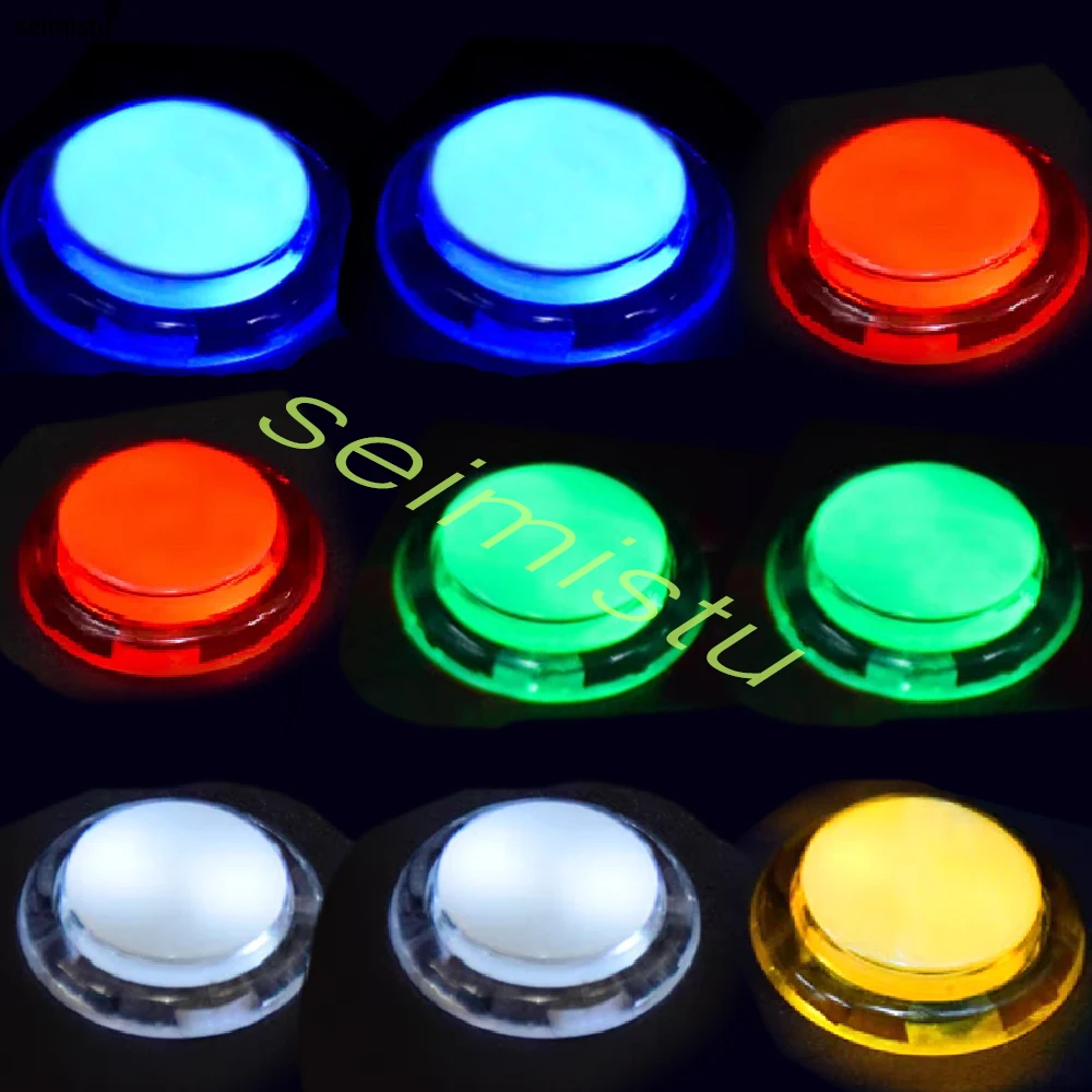 5 V LED-beleuchteter Arcade-Licht-Druckknopf, 30 mm/24 mm, durchsichtiger Kunststoff, münzbetriebener Joystick, Spielknopf für DIY-Arcade-Maschine – Detail 2