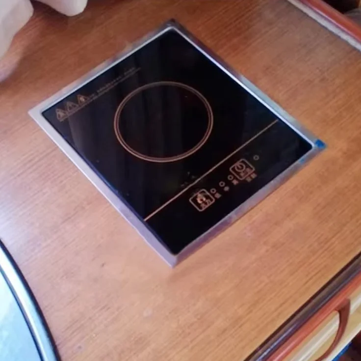 220V Embedded Induction Cooker Round & Square Touch Control Hob for RV Home Yacht Kitchen Use