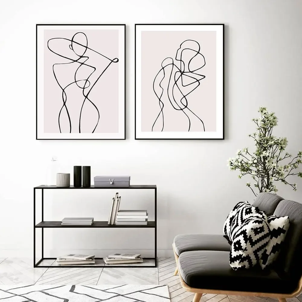 Abstract Minimalist Poster Woman Body Line Drawing Art Print Nordic Canvas Painting Wall Picture Living Room Bedroom Home Decor