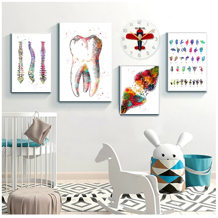 Prints Wall Pictures For Doctor Office Decor Anatomy Art Human Heart Brain Lungs Wall Art Canvas Painting Nordic s And