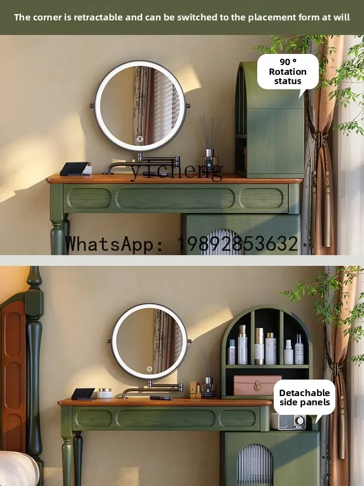 YFY  solid wood master bedroom dresser green telescopic dresser chest integrated