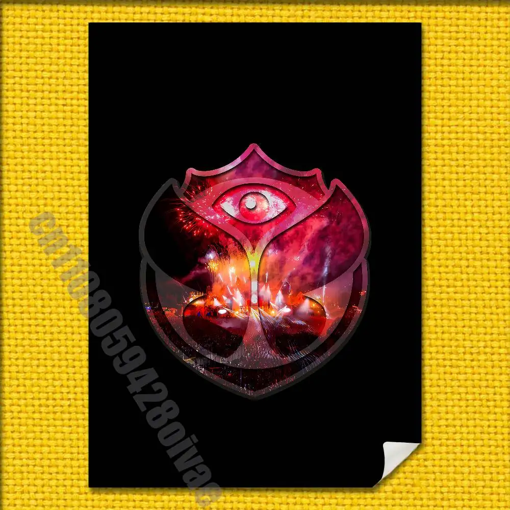 家の装飾に適しています 10x15cm 自己粘着装飾写真ギフト プレイビルケース T-Tomorrowland 音楽ロゴポスターステッカー