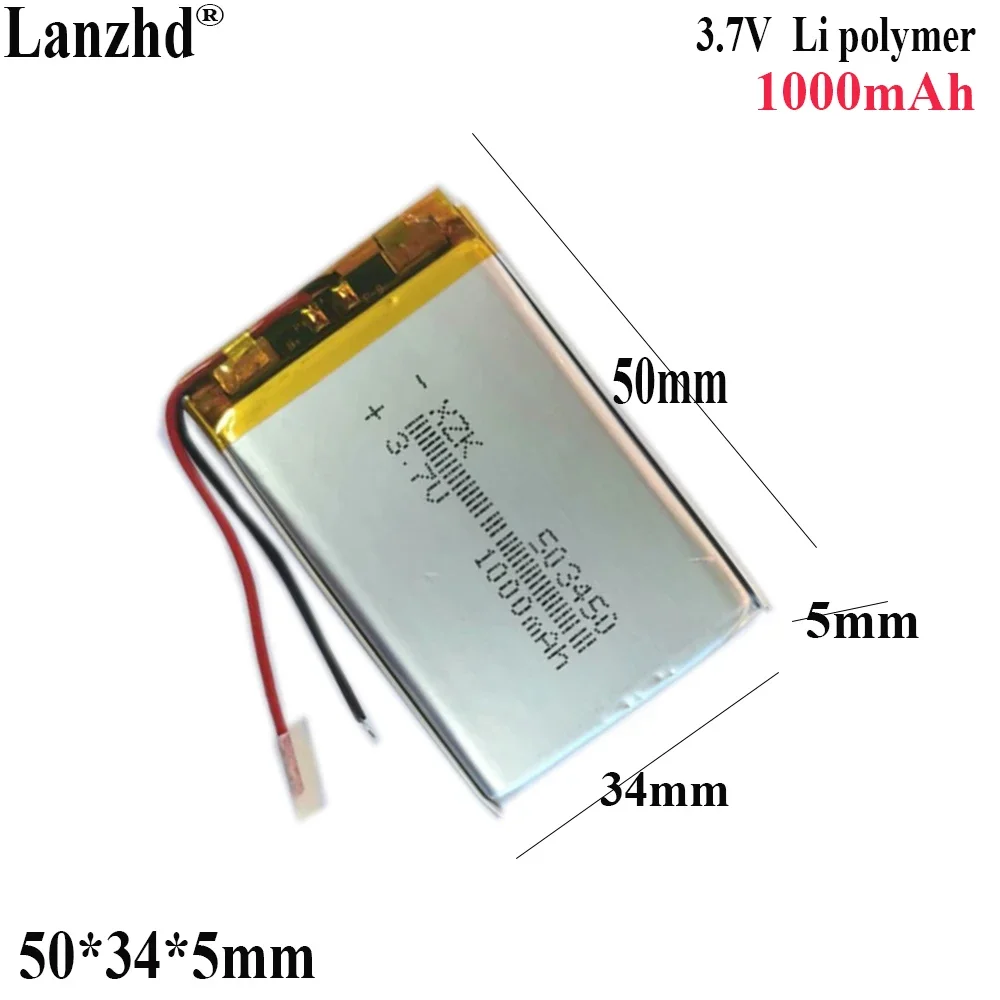 

1-15pcs 3.7V Lithium Polymer Po Rechargeable Battery For MP3 DVD PAD camera recorder Speaker 1000mAh 503450