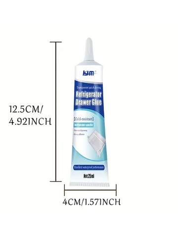 Refrigerator Repair Glue 25ML Cold Resistant Waterproof Adhesive for Fridge Drawer Door Seal Quick Drying for Plastic Glass