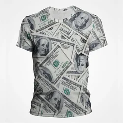 USD Dollar Bills Pattern T-Shirt For Men Money 3D Printed Tee Shirts Casual Short Sleeve Streetwear Loose Hip Hop Tees Tops