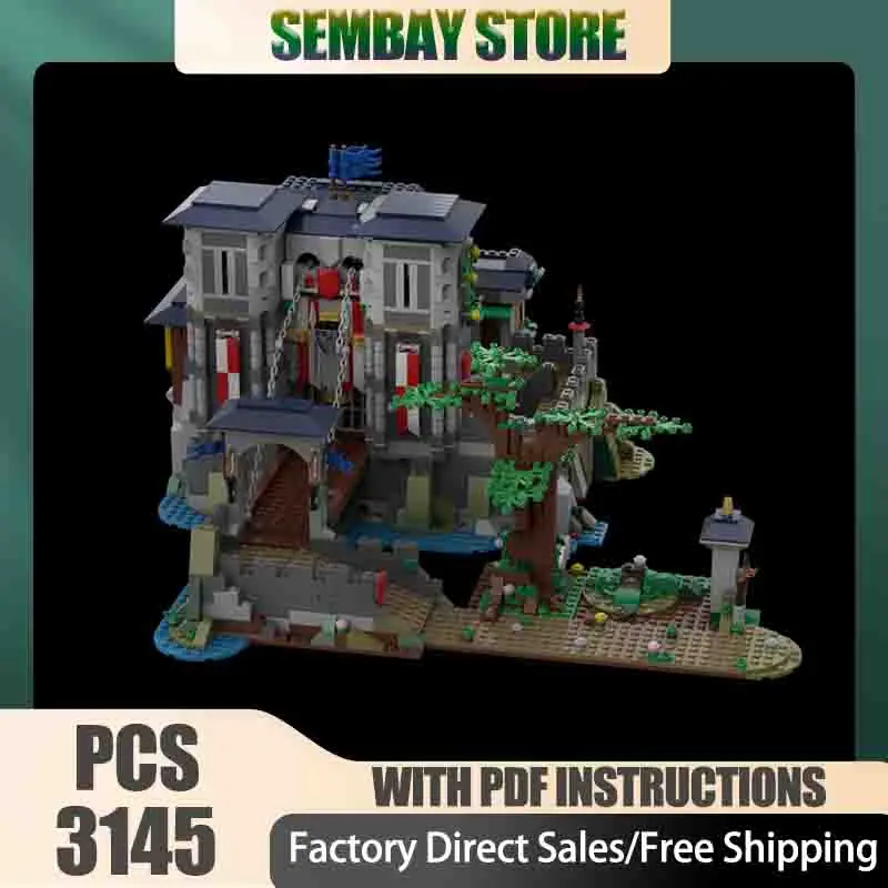 Castello medievale Modello Moc Mattoni da costruzione Modulare Falcon Knight Conserva blocchi tecnologici Regali di costruzione di giocattoli fai da te di Natale