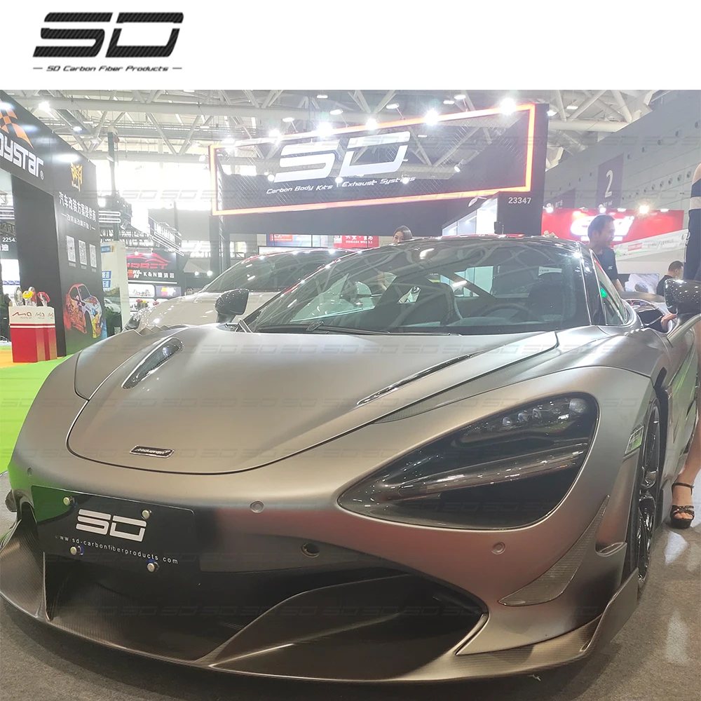 High Quality  Body Kit Dry Carbon Fiber Front Bumper Lip For McLaren 720s