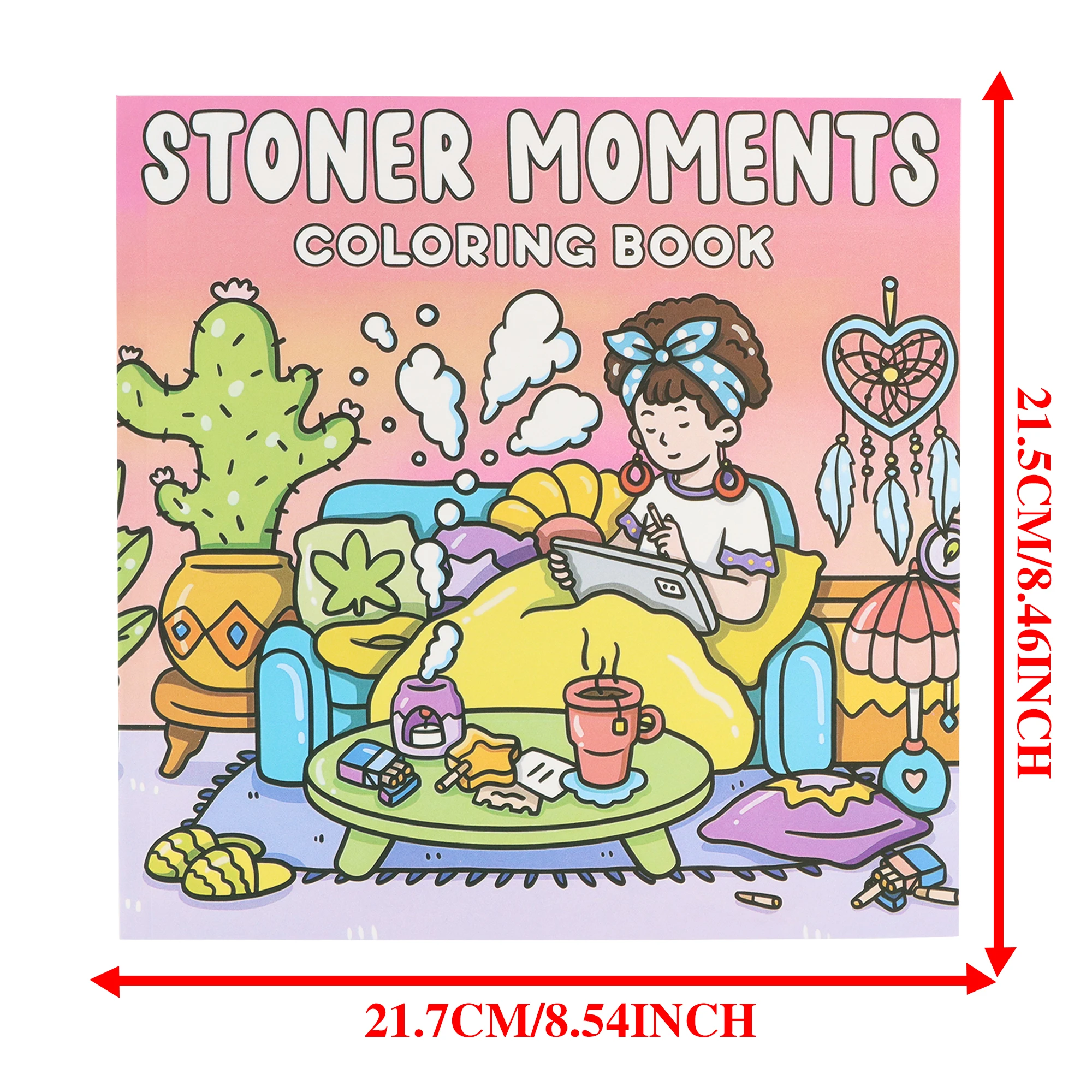 Stoner Moments: Malbuch mit niedlichen und gemütlichen Tagesaktivitäten, skurrilen Zeichnungen für Entspannung und Stressabbau – Detail 1