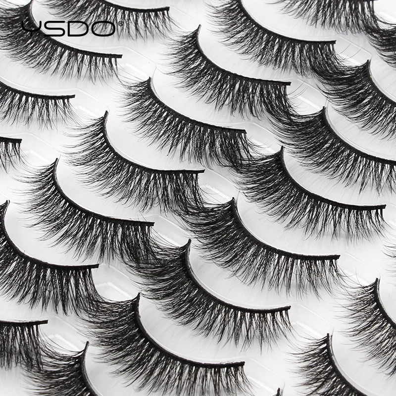 16 Pairs Eyelashes 3d Mink Lashes Natural Long False Eyelashes Soft Faux Mink Eyelashes Makeup Fake Lashes Reusable