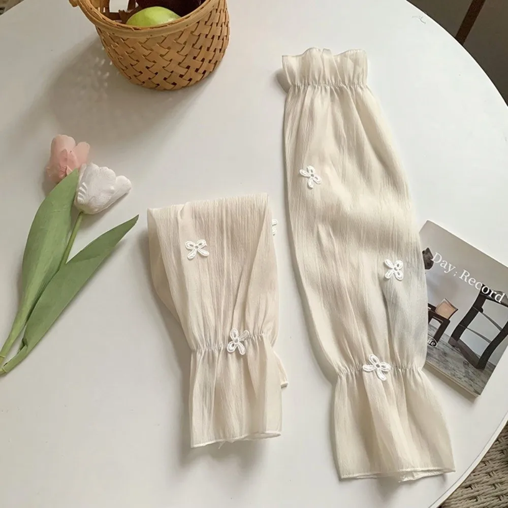 

Пара широких охлаждающих рукавов в стиле фей, УФ-защита, дышащие, с бантом, для защиты от солнца, для активного отдыха