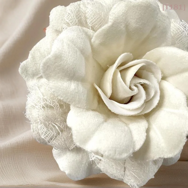Retro Black Velvet Camellia Brooch Mourning Brooch Women Shirt Tie Corsage Clothes Jewelry Clothing Accessories