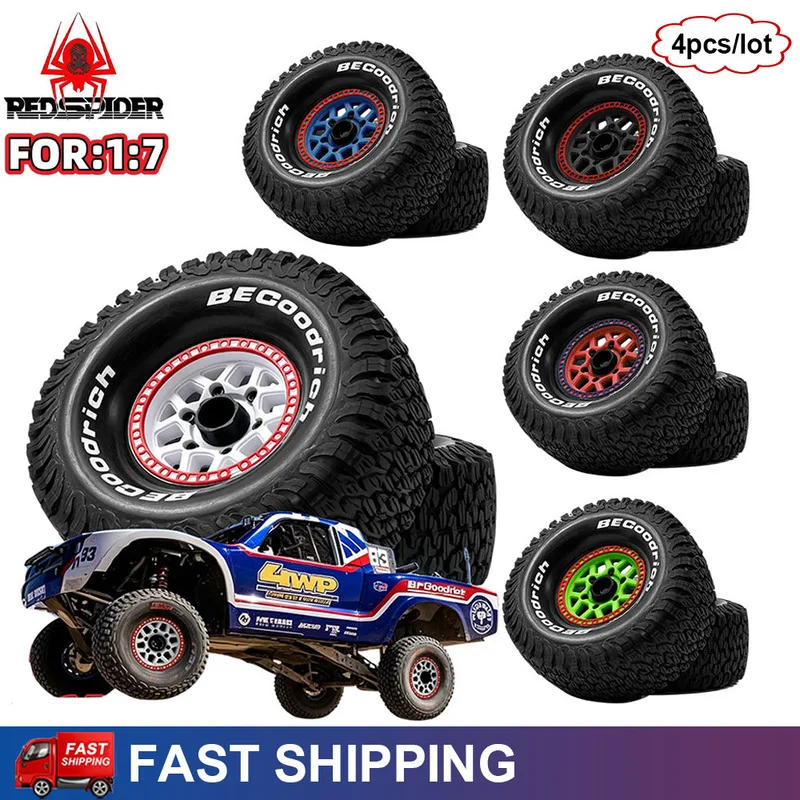 4Pcs 135*52mm RC Short Course Desert Tires with Rims 17mm Hex for 1/7 Arrma Mojave UDR DB8 EXB Upgrade Parts