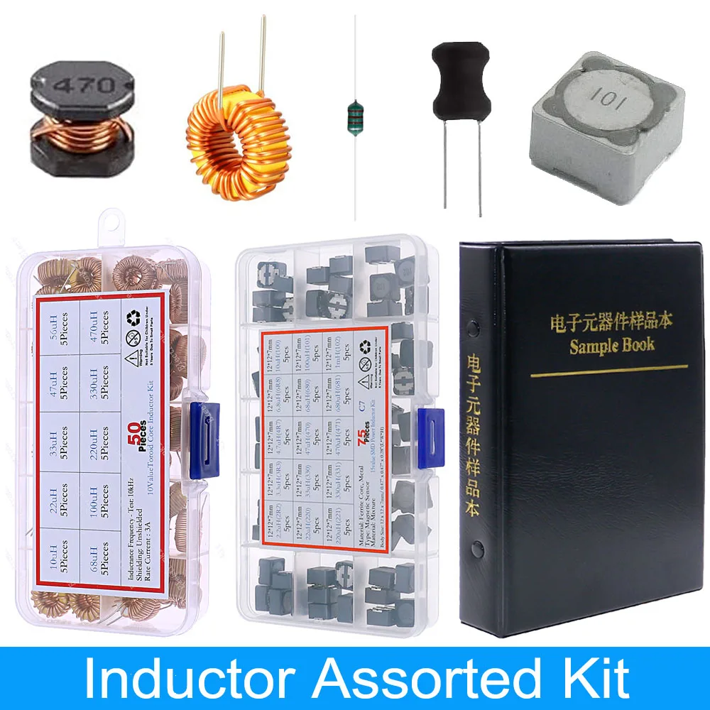 Kit assressentid'inducteurs SMD DIP, 2.2uH, 3.3uH, 4.7uH, 6.8uH, 10uH, 22uH, 47uH, 68uH, 100uH, 220uH, 330uH, 470uH, 680uH, 1mH, 4.7mH, 10mH, 100mH