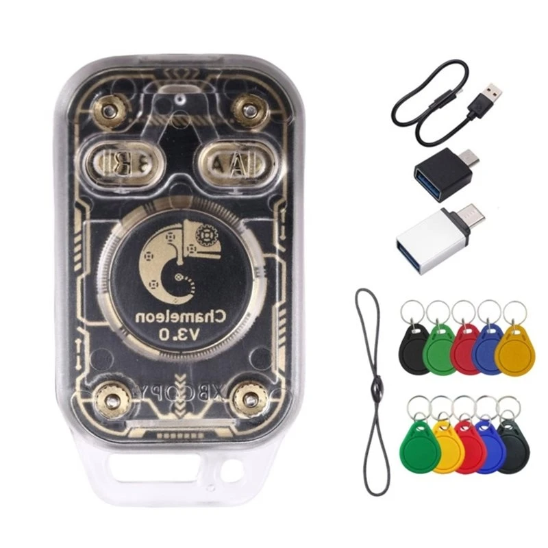 Chameleon V3.0 RFID Smart Chip Reader ID IC Tag Copyer NFC Reader Writer Smart Card Emulator +5XUID/CUID Keychain-ELEC