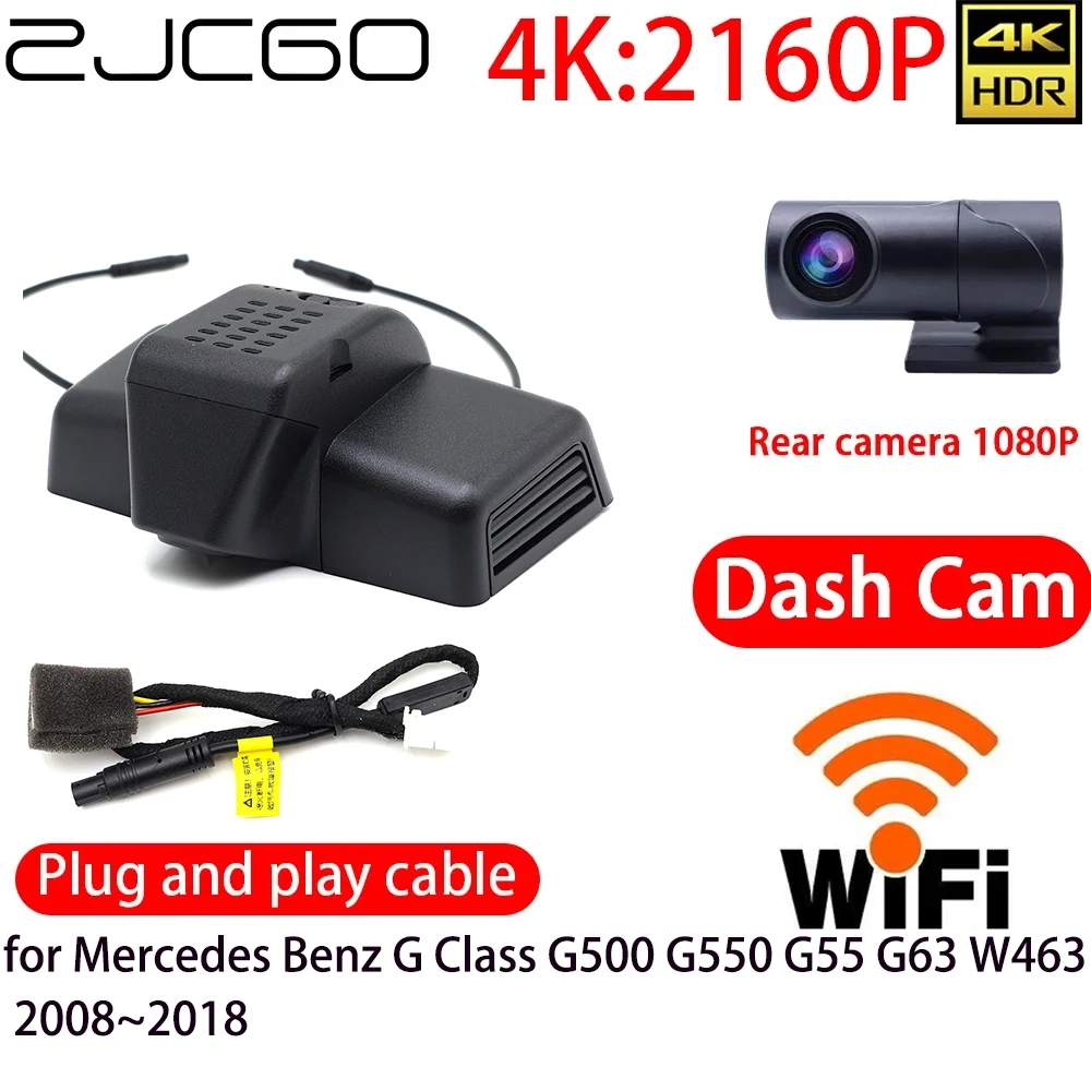 

ZJCGO 4K Car DVR Dash Cam Wifi Front Rear Camera 24h Monitor for Mercedes Benz G Class G500 G550 G55 G63 W463 2008~2018