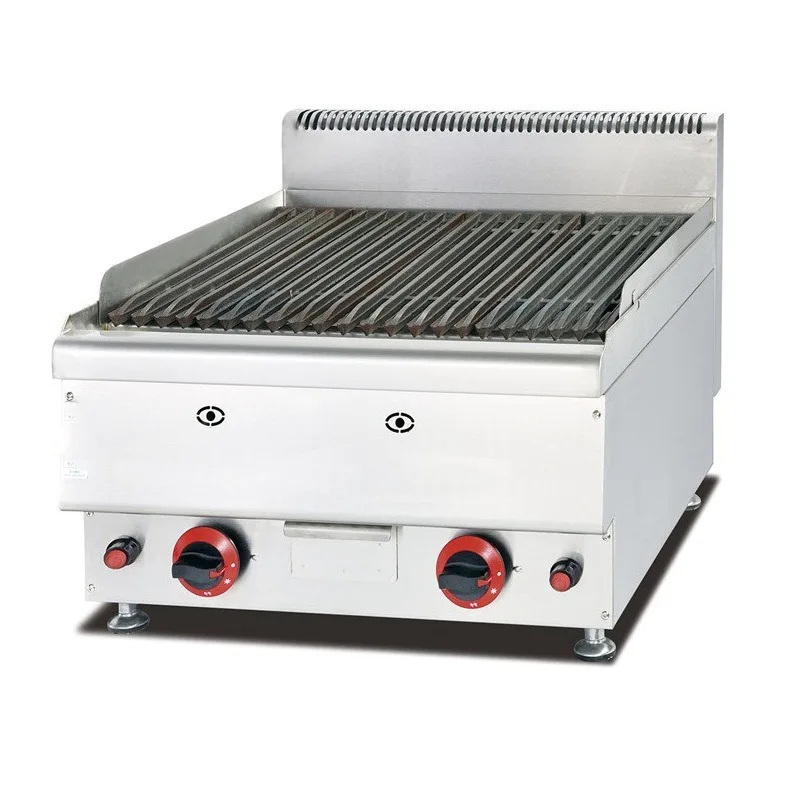 Estufa de barbacoa de puesto comercial, parrilla de barbacoa de piedra volcánica eléctrica de gas de escritorio, bistec frito, Teppanyaki, escritorio comercial