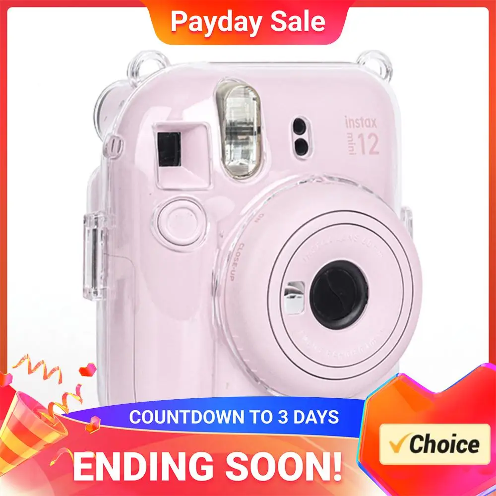 Mini-Kameratasche PC-Kristallschutzhülle mit Schultergurt für Fujifilm Instax Mini 12 Kamera
