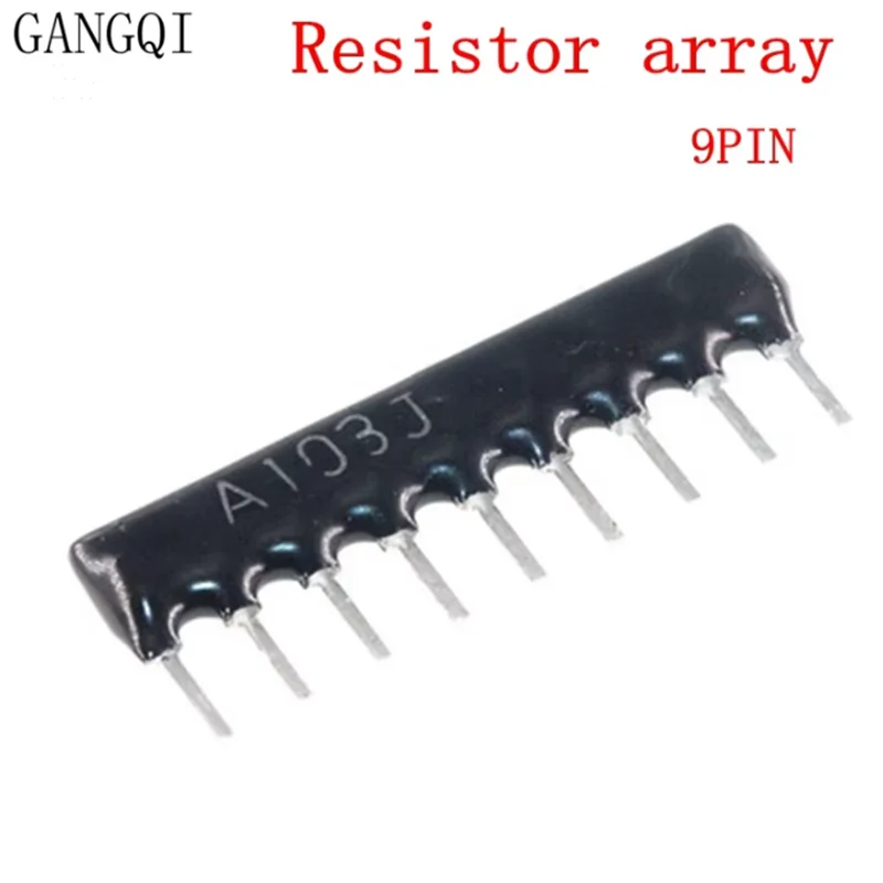 10PCS DIP exclusion Network Resistor Array 9pin 47 100 220 330 470 510 680 1K 1.2K 1.5K 2K 2.2K 3.3K 4.7K 5.1K 5.6K 10K 100K Ohm