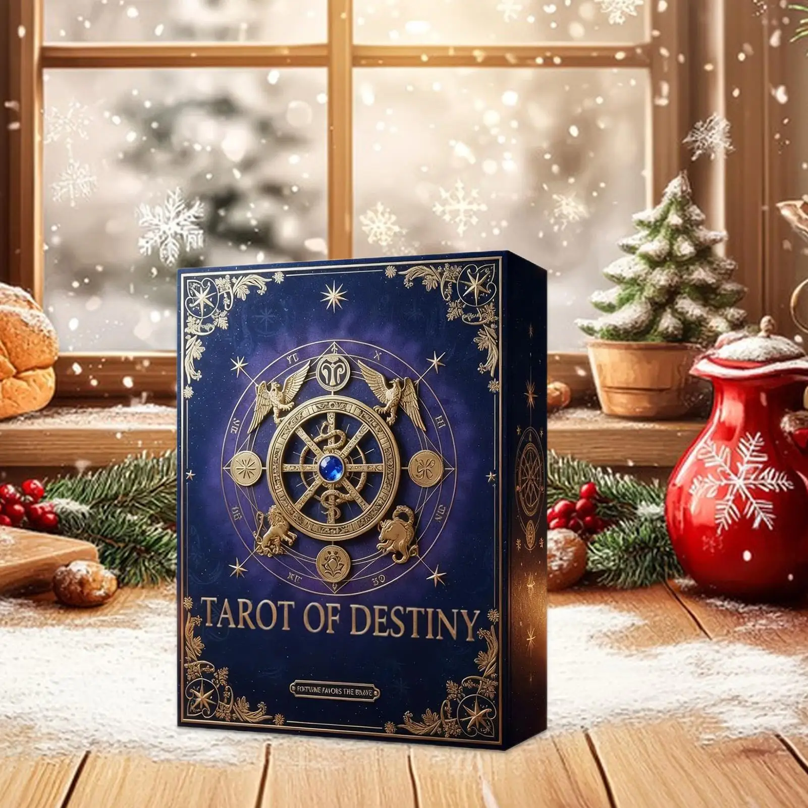 

Countdown Calendar Acrylic Joyful 2D Decor 24 Days Tarot Countdown Set for Festival Party Gathering Activities Holiday Men