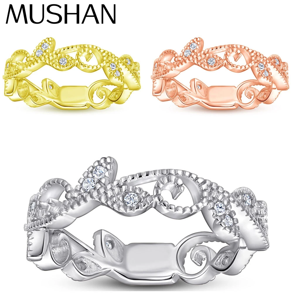 

166 Ювелирные изделия MuShan: Кольцо из стерлингового серебра 925 пробы с цирконом класса 5А, сияющее, эффектное, для жены, с родиевым покрытием, изысканное ювелирное украшение 1