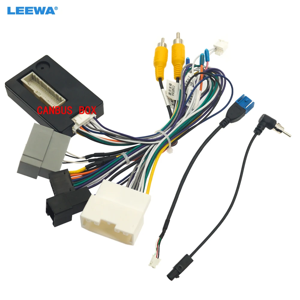 

LEEWA Car 16pin Power Cord Wiring Harness Adapter Canbus For Dodge Journey/Fait Freemont/Chrysler 300C Installation Head Unit