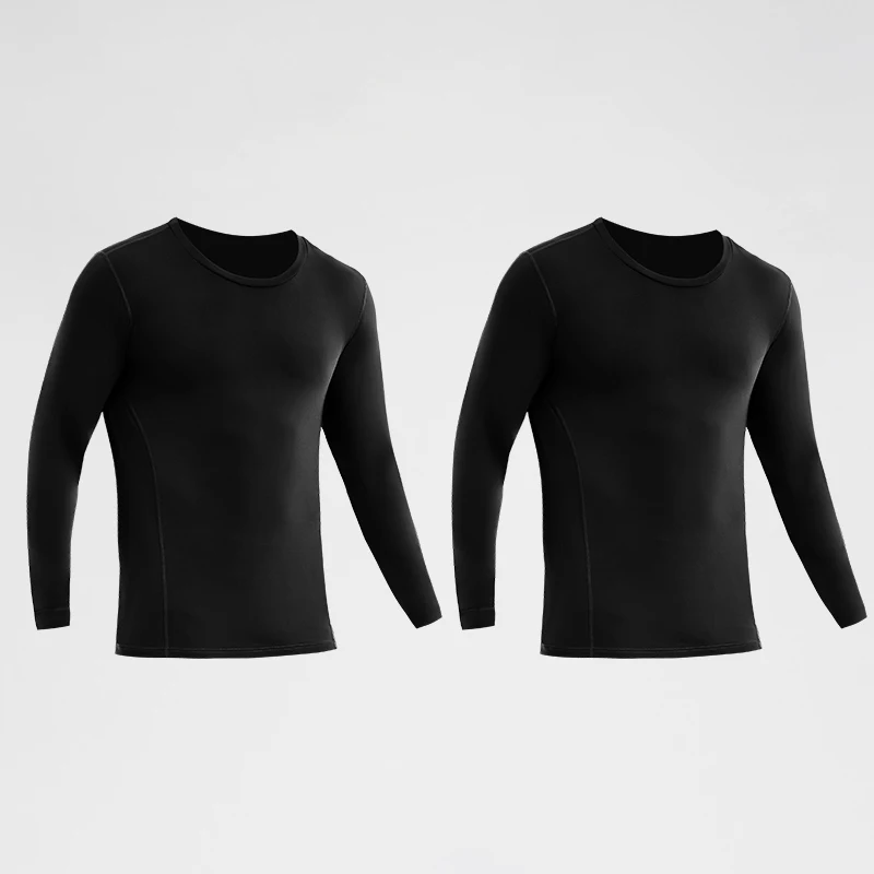 

2Pcs Men's Single Layer Thermal Underwear Medium Thickness Fleece Cold-Proof Base Layer Top Inner Wear Autumn Shirt