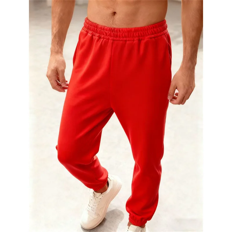 رجل الركض السراويل الرياضية الخريف الشتاء الصوف Sweatpants الرجال الرياضة الصالة الرياضية السراويل موضة بلون تجريب السراويل الطويلة غير رسمية