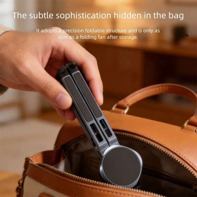 Travel Foldable Magnetic Phone & Tablet Stand, Height Adjustable Hands‑Free Holder for Desktop, Bedside and Floor Use