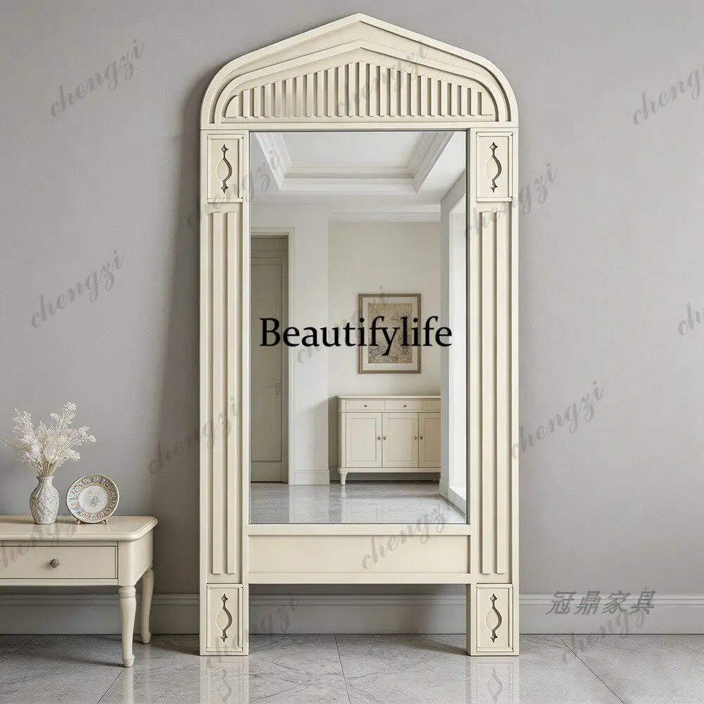 American light luxury entrance fitting mirror in the ancient style creative full body mirror French retro bedroom